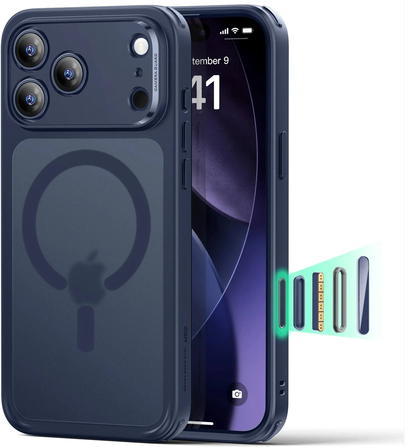 ESR Classic Hybrid iPhone 17 Pro Hoesje MagSafe Back Cover Blauw afbeelding 1