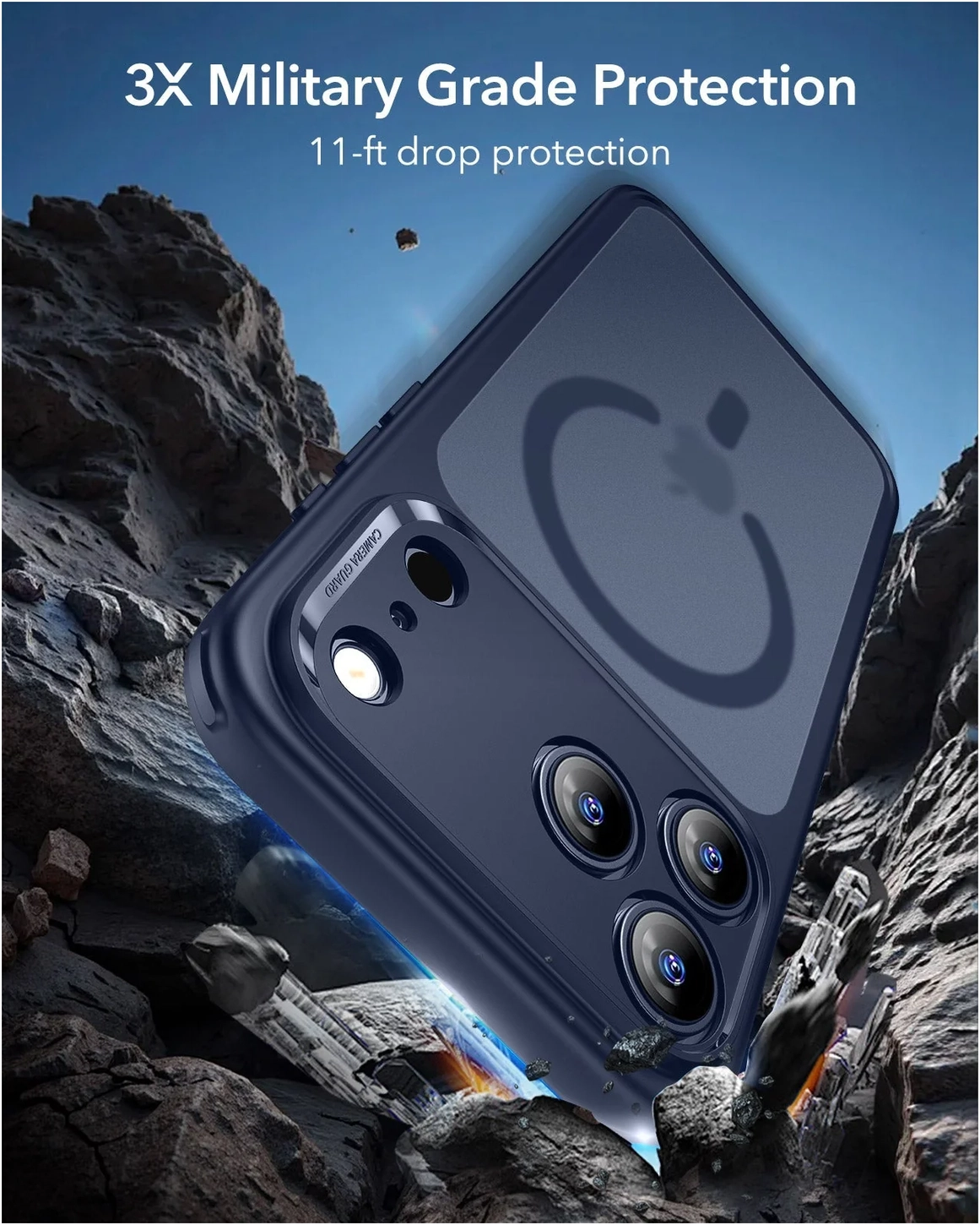 ESR Classic Hybrid iPhone 17 Pro Hoesje MagSafe Back Cover Blauw afbeelding 5