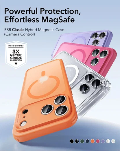 ESR Classic Hybrid iPhone 17 Pro Hoesje MagSafe Back Cover Roze afbeelding 2