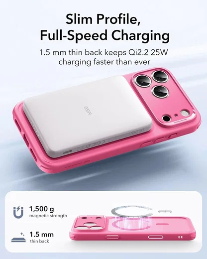 ESR Classic Hybrid iPhone 17 Pro Hoesje MagSafe Back Cover Roze afbeelding 8