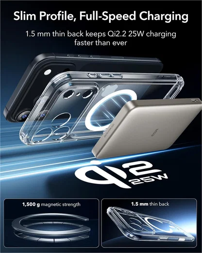 ESR Classic Hybrid iPhone 17 Pro Max Hoesje MagSafe Back Cover Transparant afbeelding 7