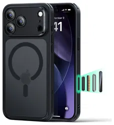 ESR Classic Hybrid iPhone 17 Pro Max Hoesje MagSafe Back Cover Frosted Zwart afbeelding