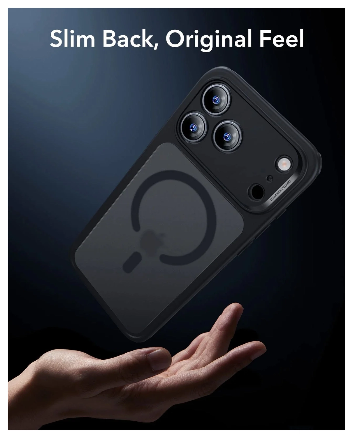 ESR Classic Hybrid iPhone 17 Pro Max Hoesje MagSafe Back Cover Frosted Zwart afbeelding 7