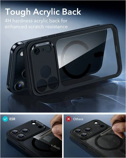 ESR Classic Hybrid iPhone 17 Pro Max Hoesje MagSafe Back Cover Transparant Zwart afbeelding 6