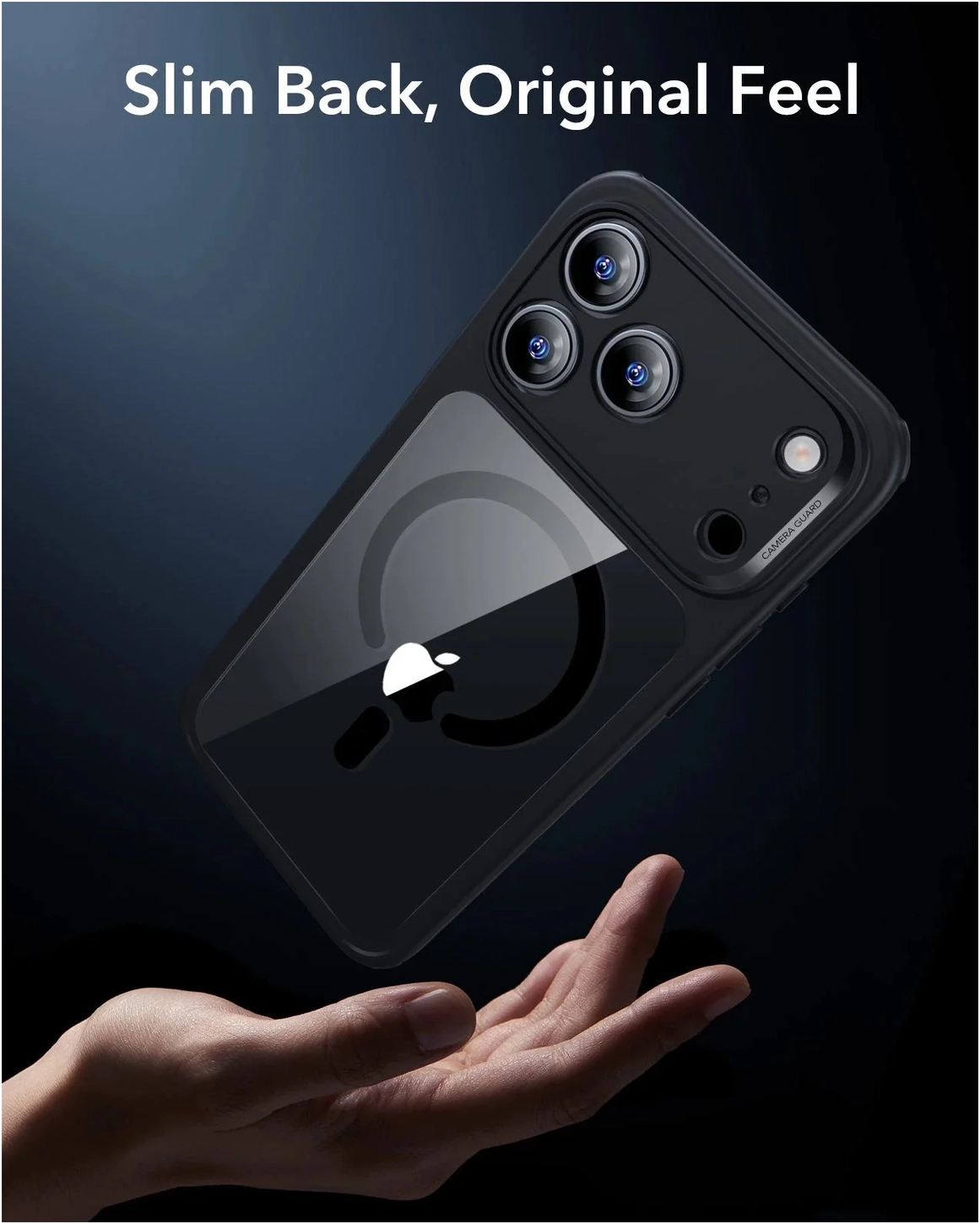 ESR Classic Hybrid iPhone 17 Pro Max Hoesje MagSafe Back Cover Transparant Zwart afbeelding 7
