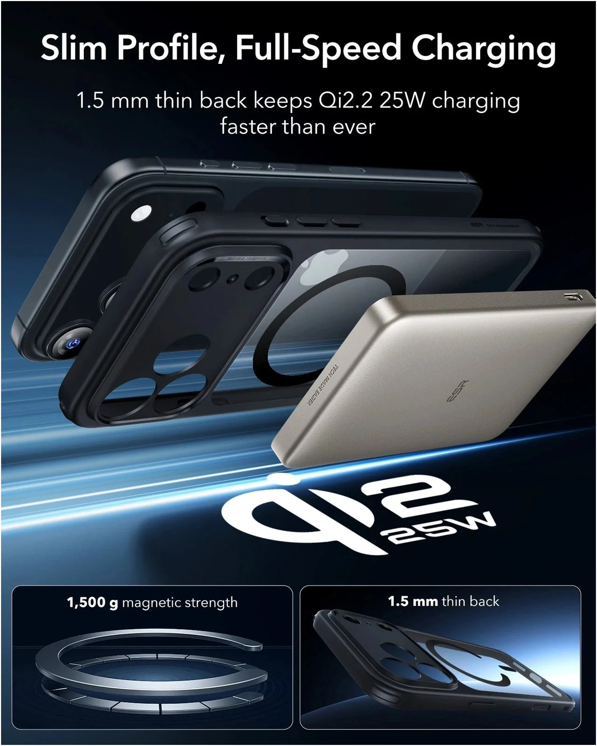 ESR Classic Hybrid iPhone 17 Pro Max Hoesje MagSafe Back Cover Transparant Zwart afbeelding 8