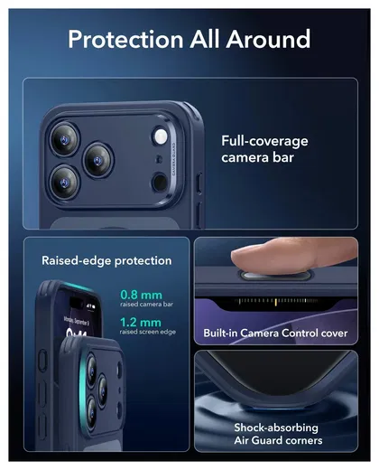 ESR Classic Hybrid iPhone 17 Pro Max Hoesje MagSafe Back Cover Blauw afbeelding 4