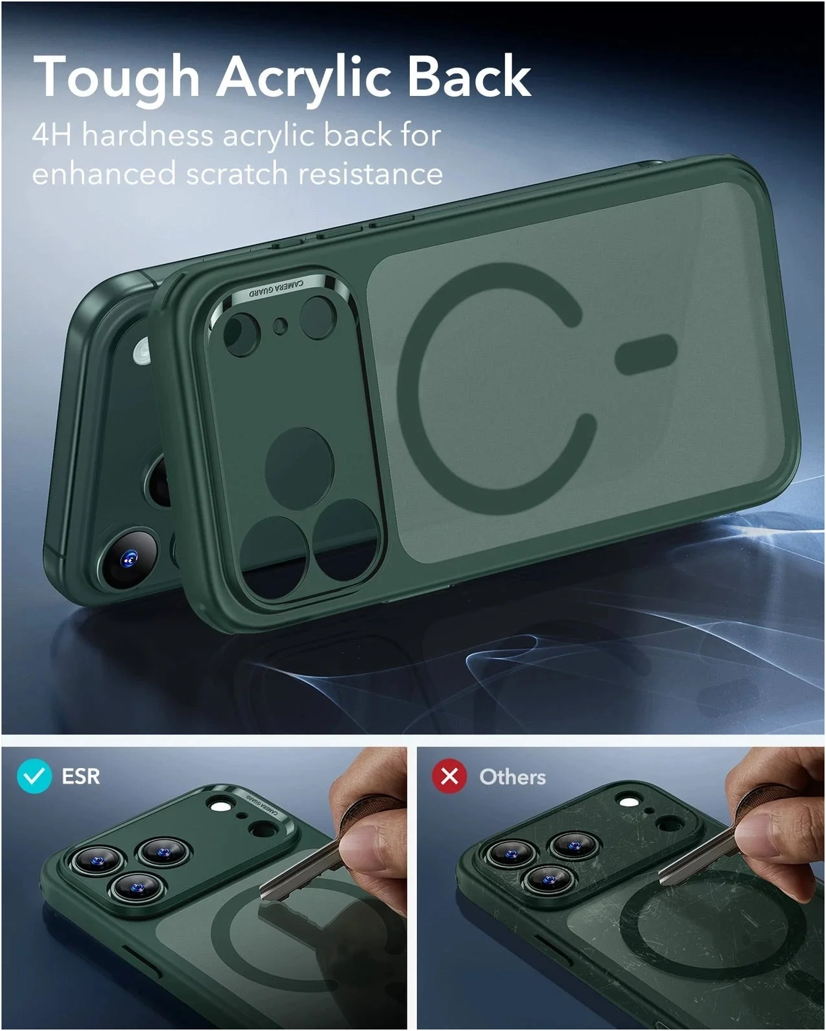 ESR Classic Hybrid iPhone 17 Pro Max Hoesje MagSafe Back Cover Groen afbeelding 6