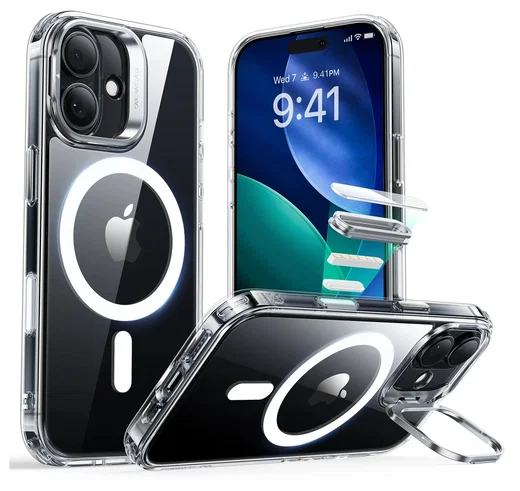 ESR Classic Hybrid MagSafe iPhone 17 Hoesje Stand Back Cover Transparant afbeelding 1