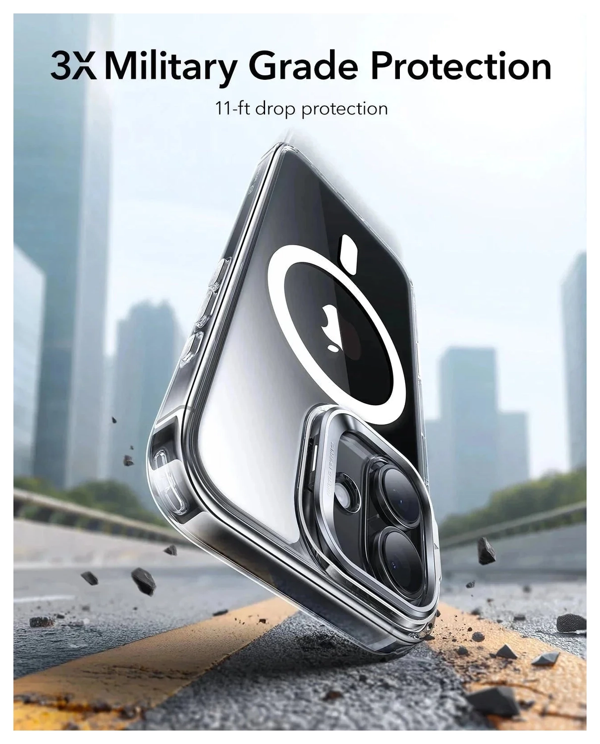 ESR Classic Hybrid MagSafe iPhone 17 Hoesje Stand Back Cover Transparant afbeelding 3