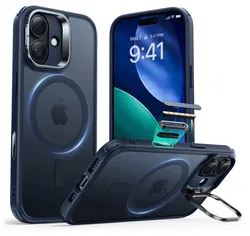 ESR Classic Hybrid MagSafe iPhone 17 Hoesje Stand Back Cover Blauw afbeelding