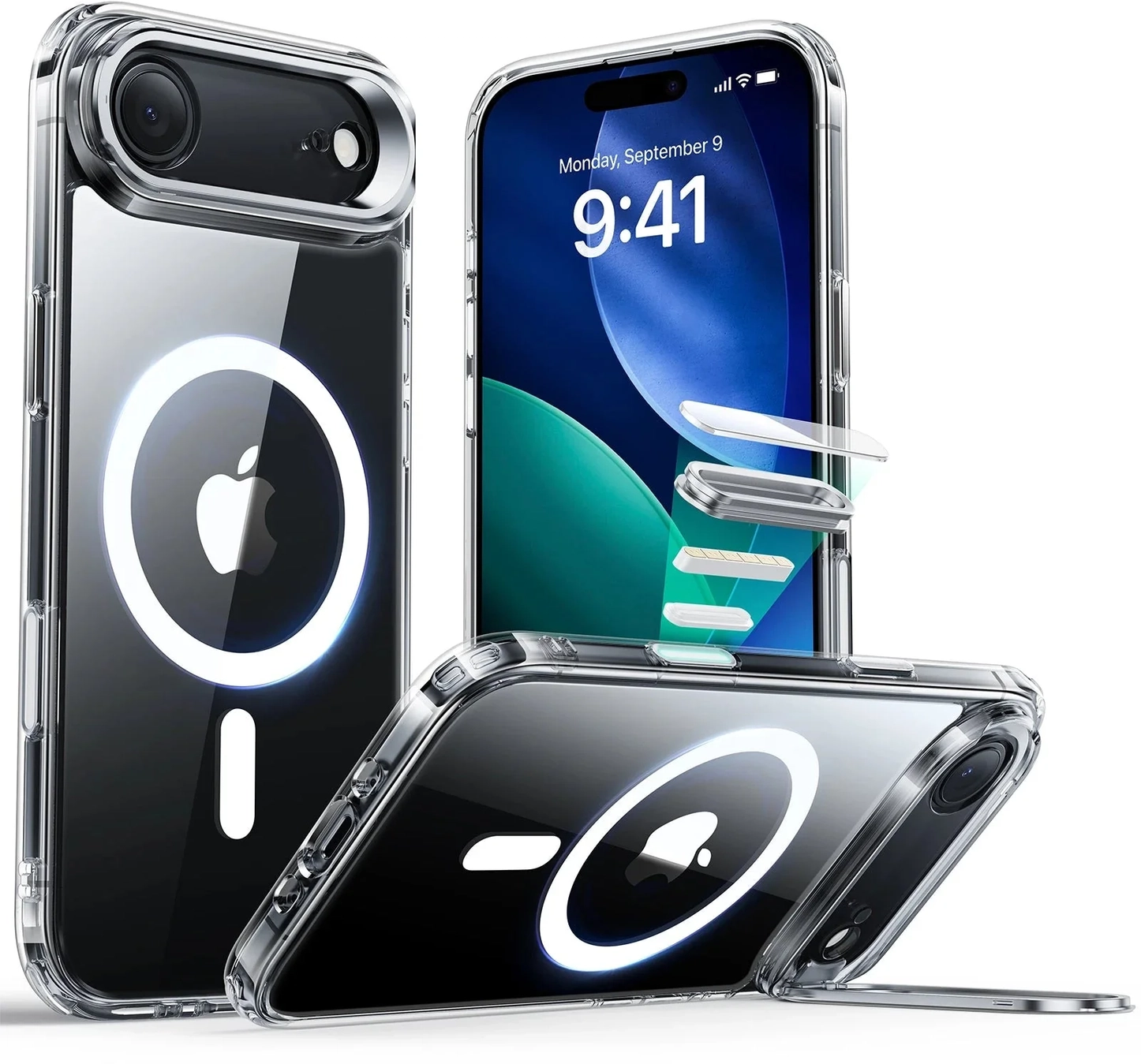 ESR Classic Hybrid MagSafe iPhone Air Hoesje Stand Transparant afbeelding 1