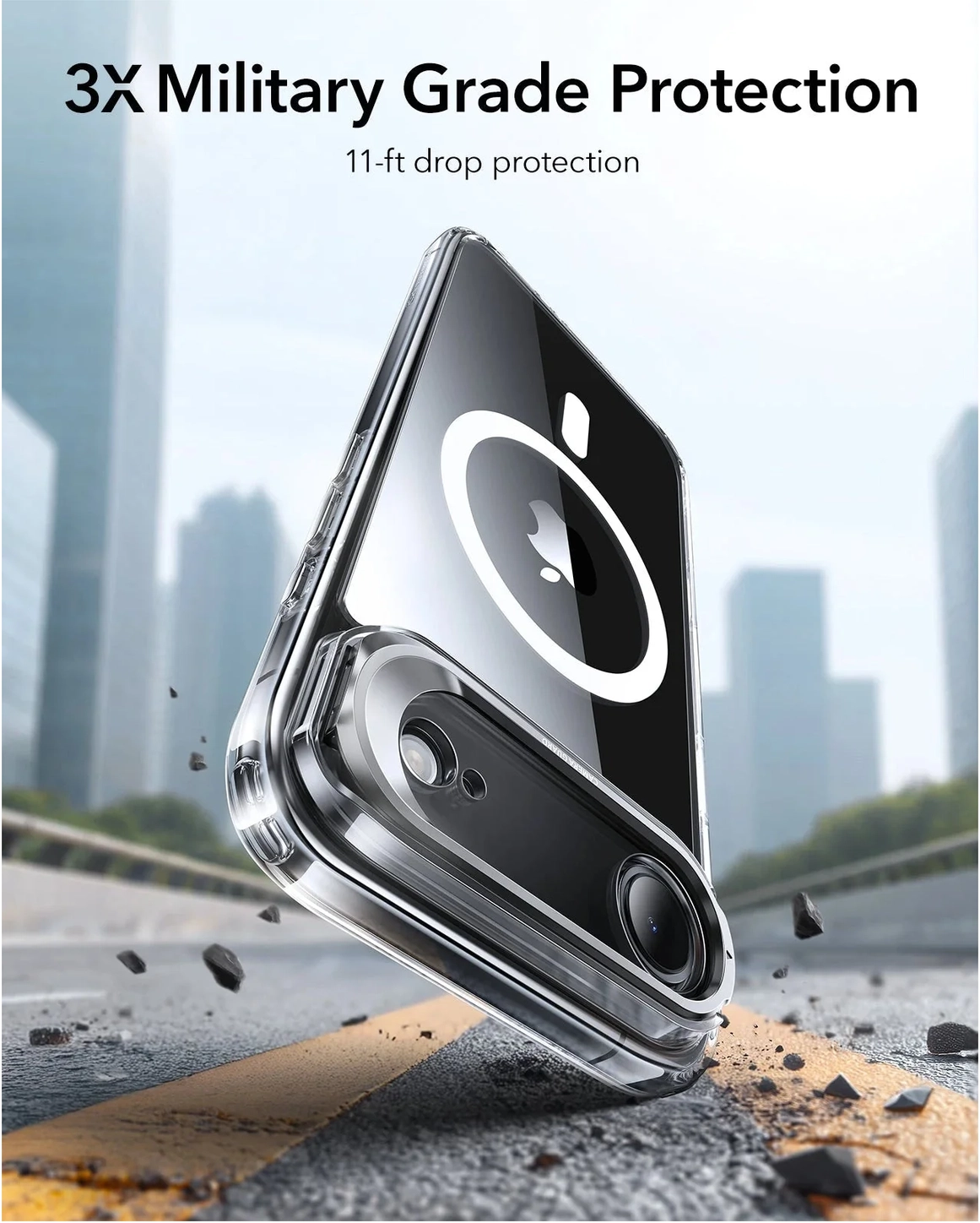 ESR Classic Hybrid MagSafe iPhone Air Hoesje Stand Transparant afbeelding 3