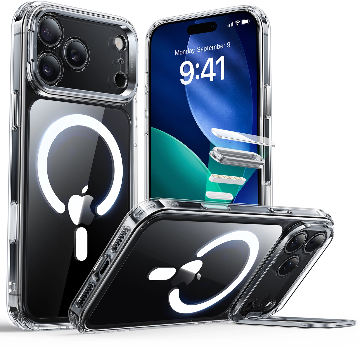 ESR Classic Hybrid MagSafe iPhone 17 Pro Hoesje Stand Transparant afbeelding 2