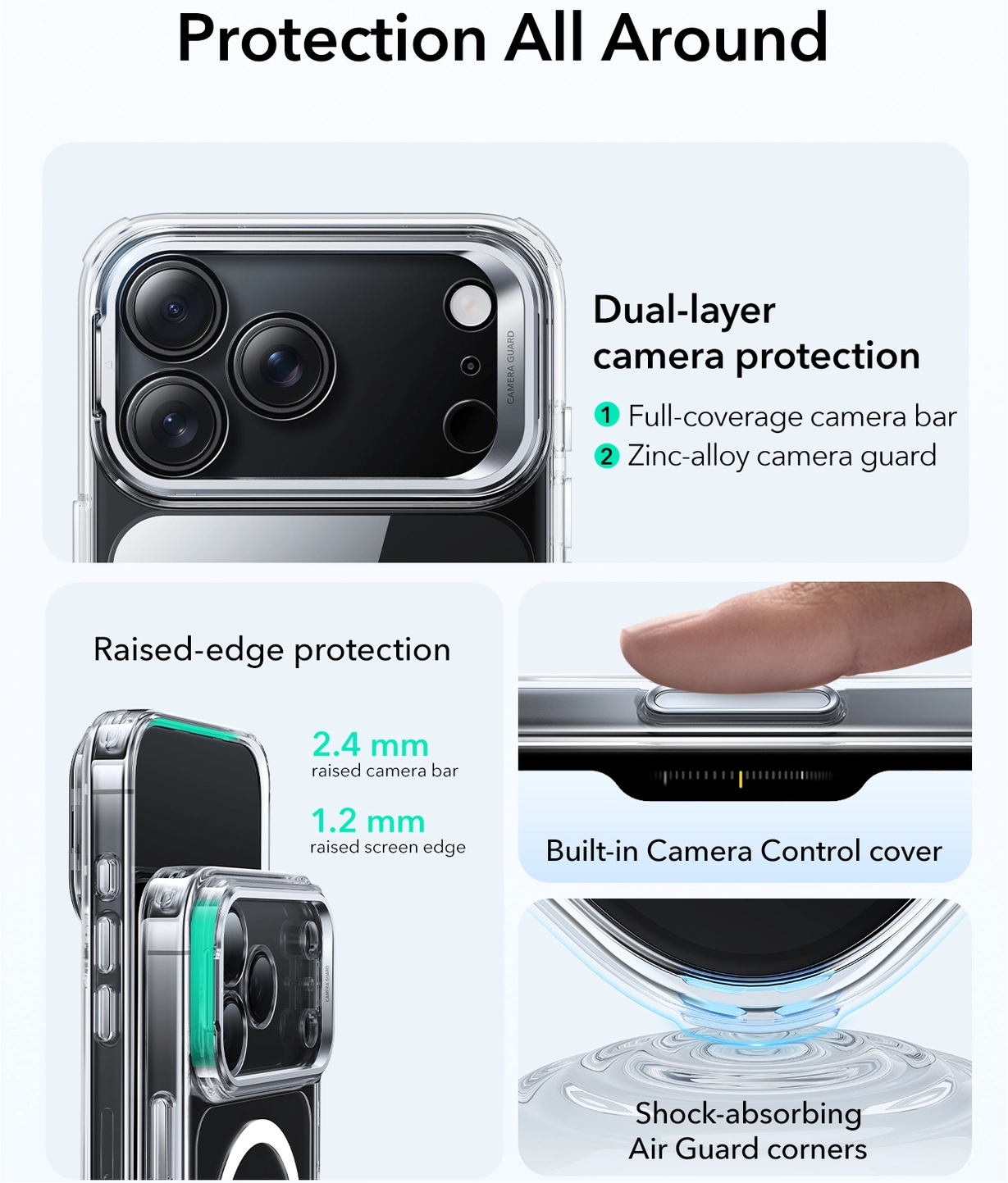 ESR Classic Hybrid MagSafe iPhone 17 Pro Hoesje Stand Transparant afbeelding 4