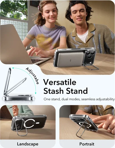 ESR Classic Hybrid MagSafe iPhone 17 Pro Hoesje Stand Transparant afbeelding 7