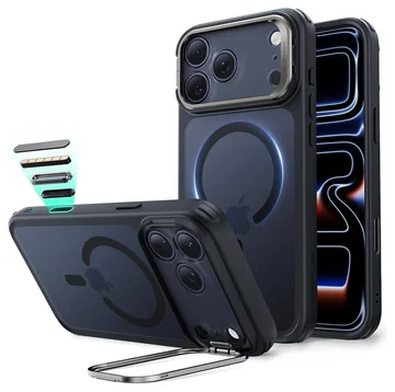 ESR Classic Hybrid MagSafe iPhone 17 Pro Hoesje Stand Frosted Zwart