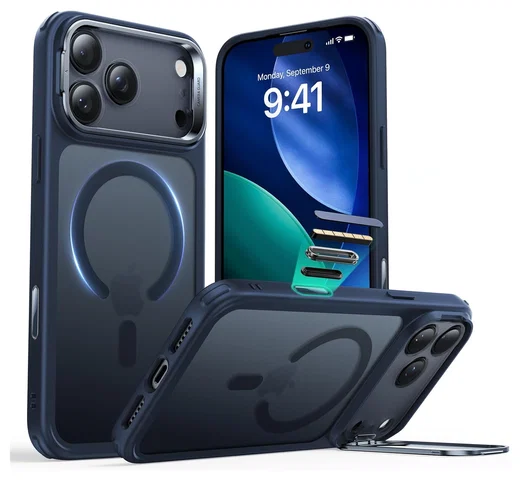 ESR Classic Hybrid MagSafe iPhone 17 Pro Hoesje Stand Blauw afbeelding 2