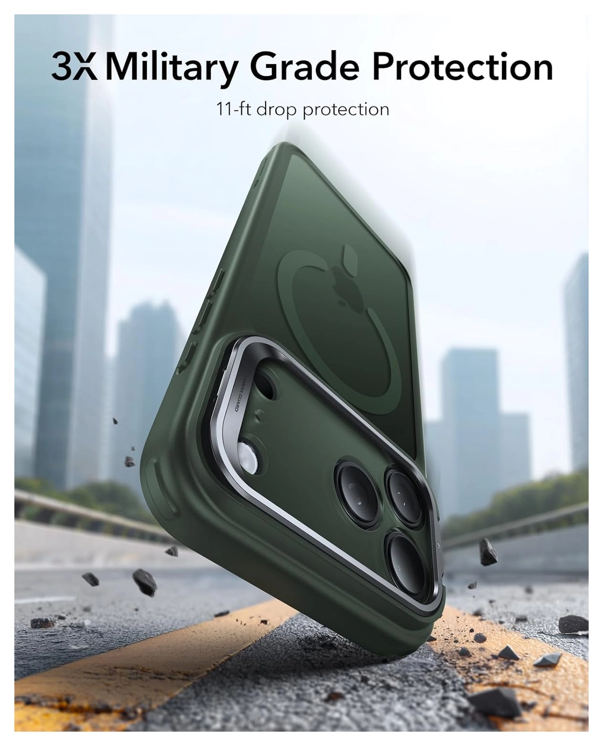 ESR Classic Hybrid MagSafe iPhone 17 Pro Hoesje Stand Groen afbeelding 5