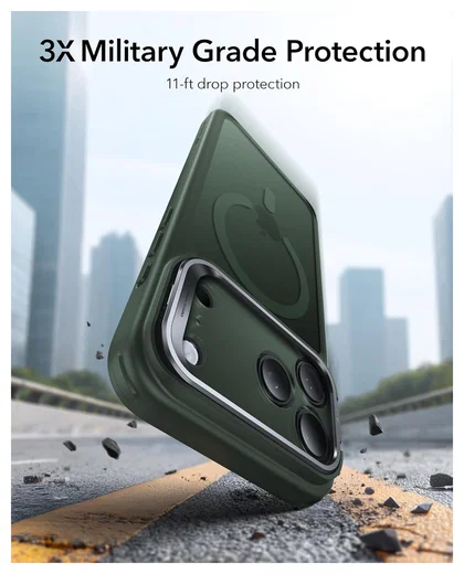 ESR Classic Hybrid MagSafe iPhone 17 Pro Hoesje Stand Groen afbeelding 5