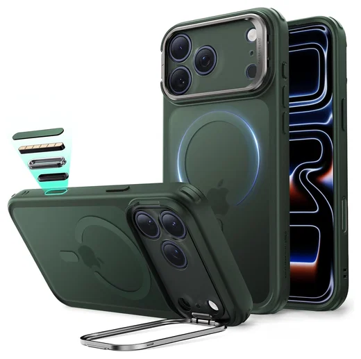 ESR Classic Hybrid MagSafe iPhone 17 Pro Hoesje Stand Groen afbeelding 1