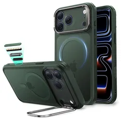 ESR Classic Hybrid MagSafe iPhone 17 Pro Hoesje Stand Groen afbeelding