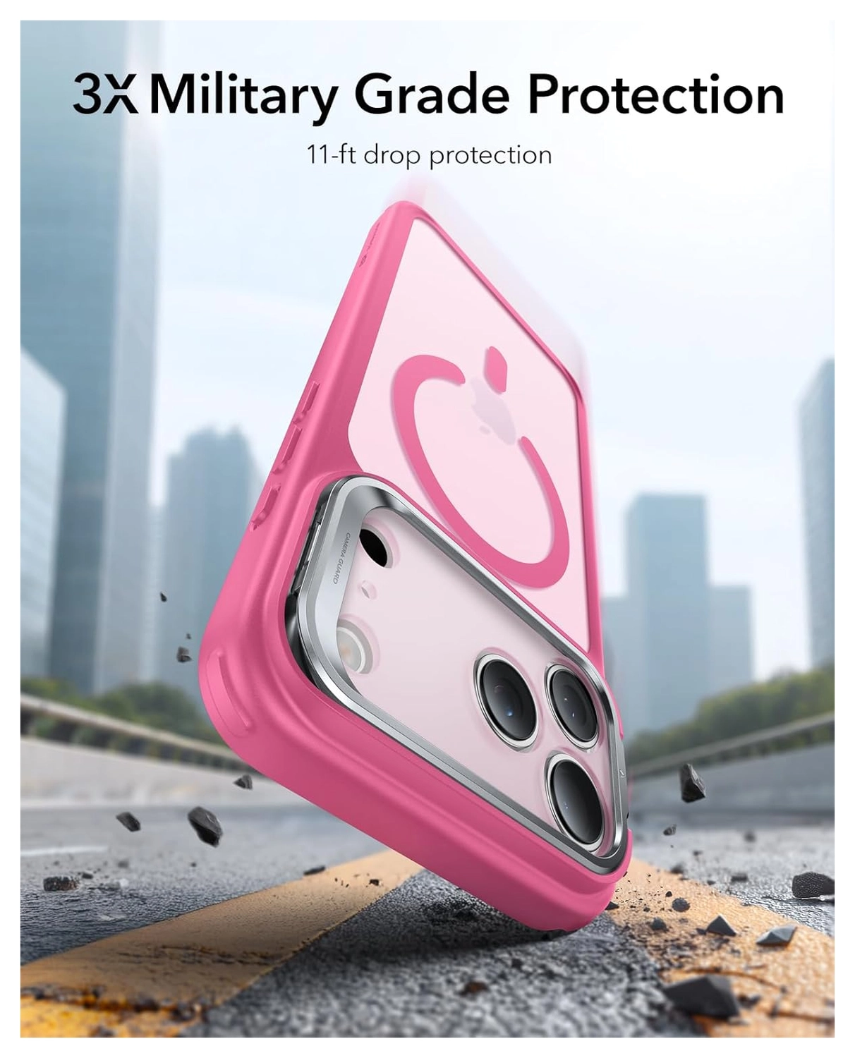 ESR Classic Hybrid MagSafe iPhone 17 Pro Hoesje Stand Roze afbeelding 5