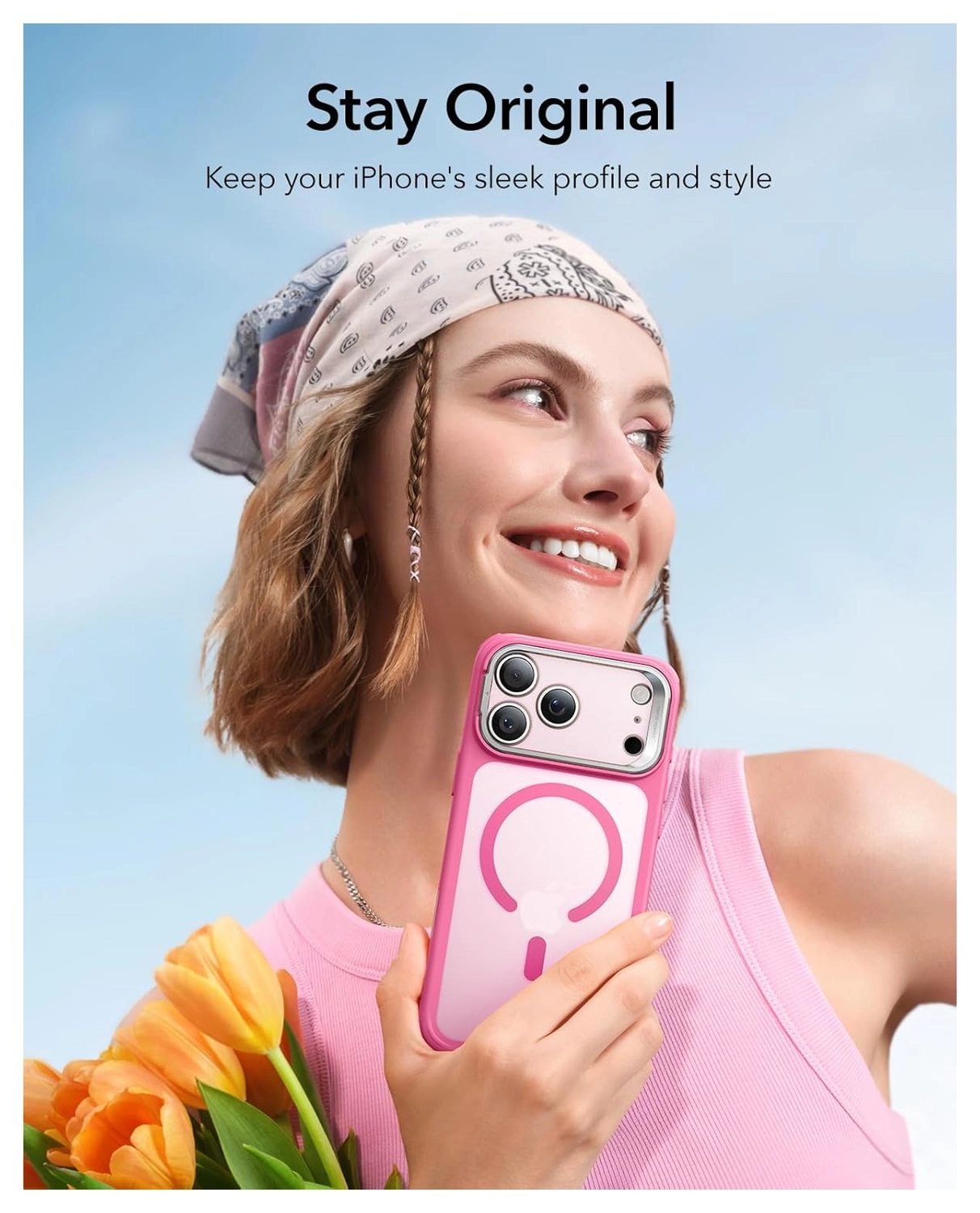 ESR Classic Hybrid MagSafe iPhone 17 Pro Hoesje Stand Roze afbeelding 8