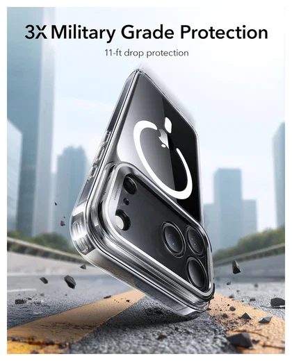 ESR Classic Hybrid MagSafe iPhone 17 Pro Max Hoesje Stand Transparant afbeelding 5
