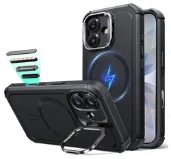 ESR Cyber Tough iPhone 17 Hoesje Stand MagSafe Back Cover Zwart afbeelding