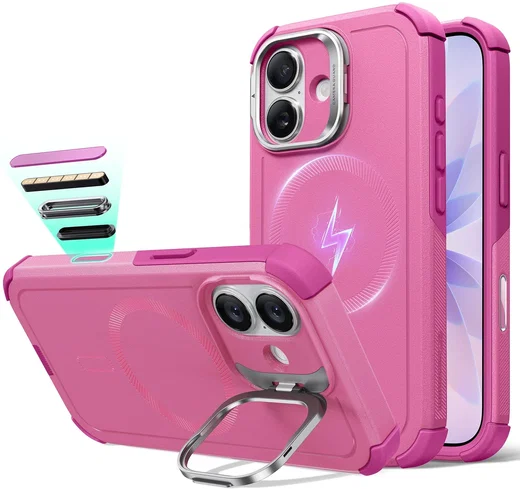 ESR Cyber Tough iPhone 17 Hoesje Stand MagSafe Back Cover Roze afbeelding 1