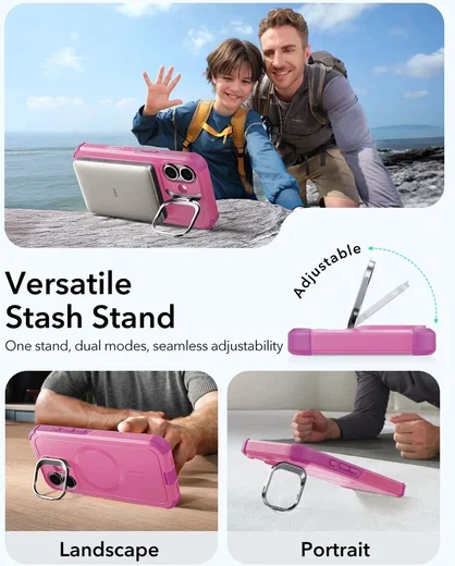 ESR Cyber Tough iPhone 17 Hoesje Stand MagSafe Back Cover Roze afbeelding 7