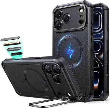 ESR Cyber Tough iPhone 17 Pro Hoesje Stand MagSafe Back Cover Zwart