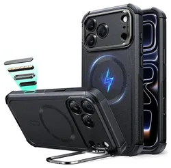 ESR Cyber Tough iPhone 17 Pro Hoesje Stand MagSafe Back Cover Zwart afbeelding