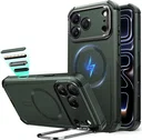 ESR Cyber Tough iPhone 17 Pro Hoesje Stand MagSafe Back Cover Groen