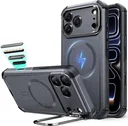 ESR Cyber Tough iPhone 17 Pro Hoesje Stand MagSafe Back Cover Grijs