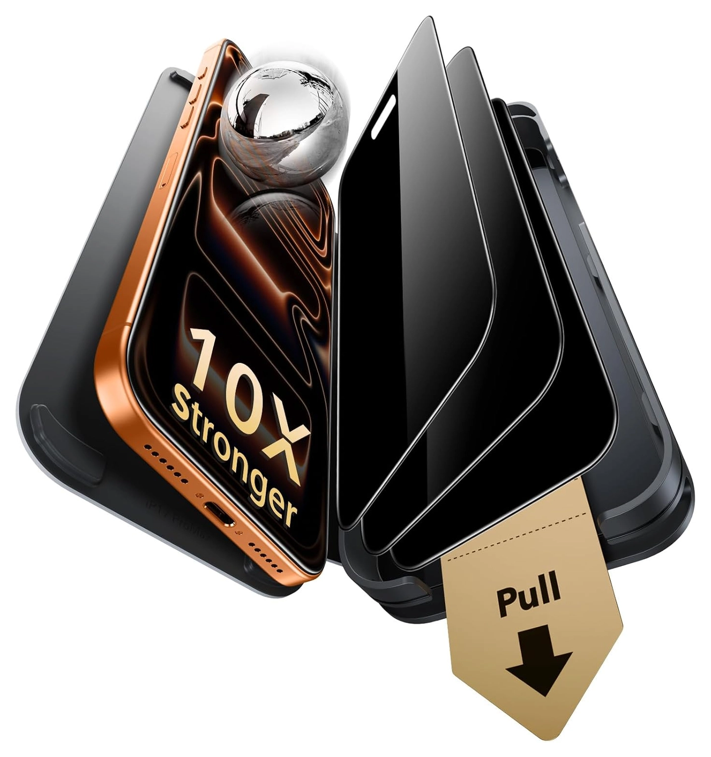 ESR UltraFit Armorite Pro Privacy iPhone 17 Pro Max Screen Protector (3-Pack) afbeelding 1