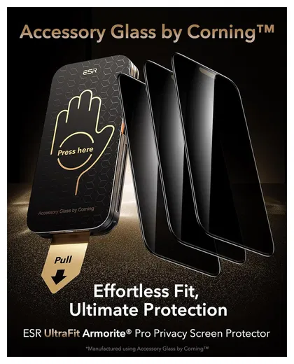 ESR UltraFit Armorite Pro Privacy iPhone 17 Pro Max Screen Protector (3-Pack) afbeelding 2