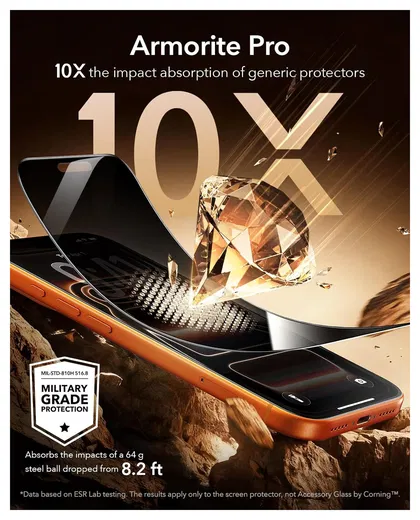 ESR UltraFit Armorite Pro Privacy iPhone 17 Pro Max Screen Protector (3-Pack) afbeelding 3