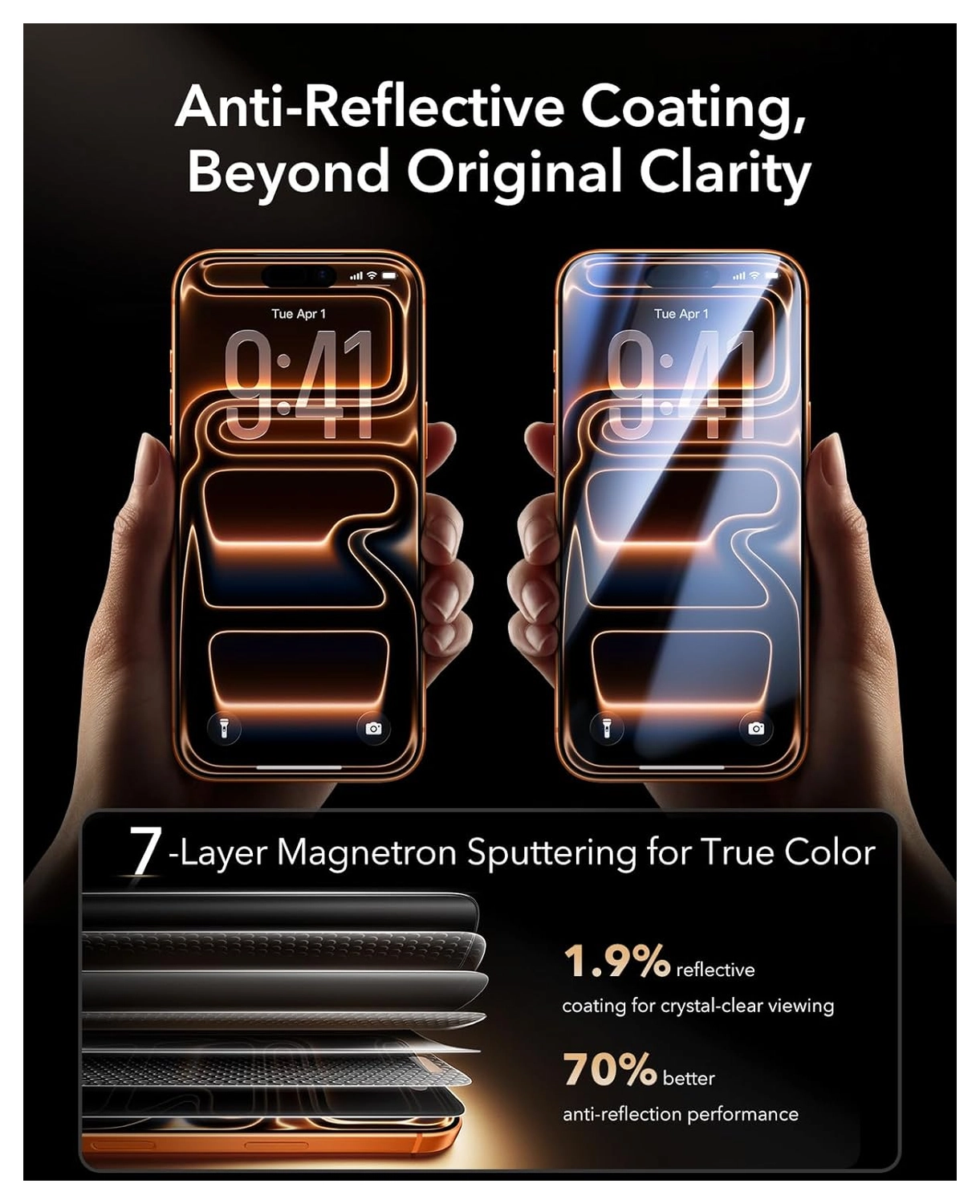 ESR UltraFit Armorite Pro Privacy iPhone 17 Pro Max Screen Protector (3-Pack) afbeelding 7