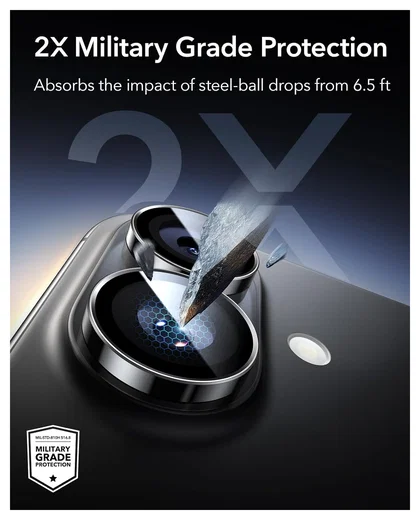 ESR Armorite iPhone 17 / 16 / 16 Plus Camera Lens Protector Zwart afbeelding 5