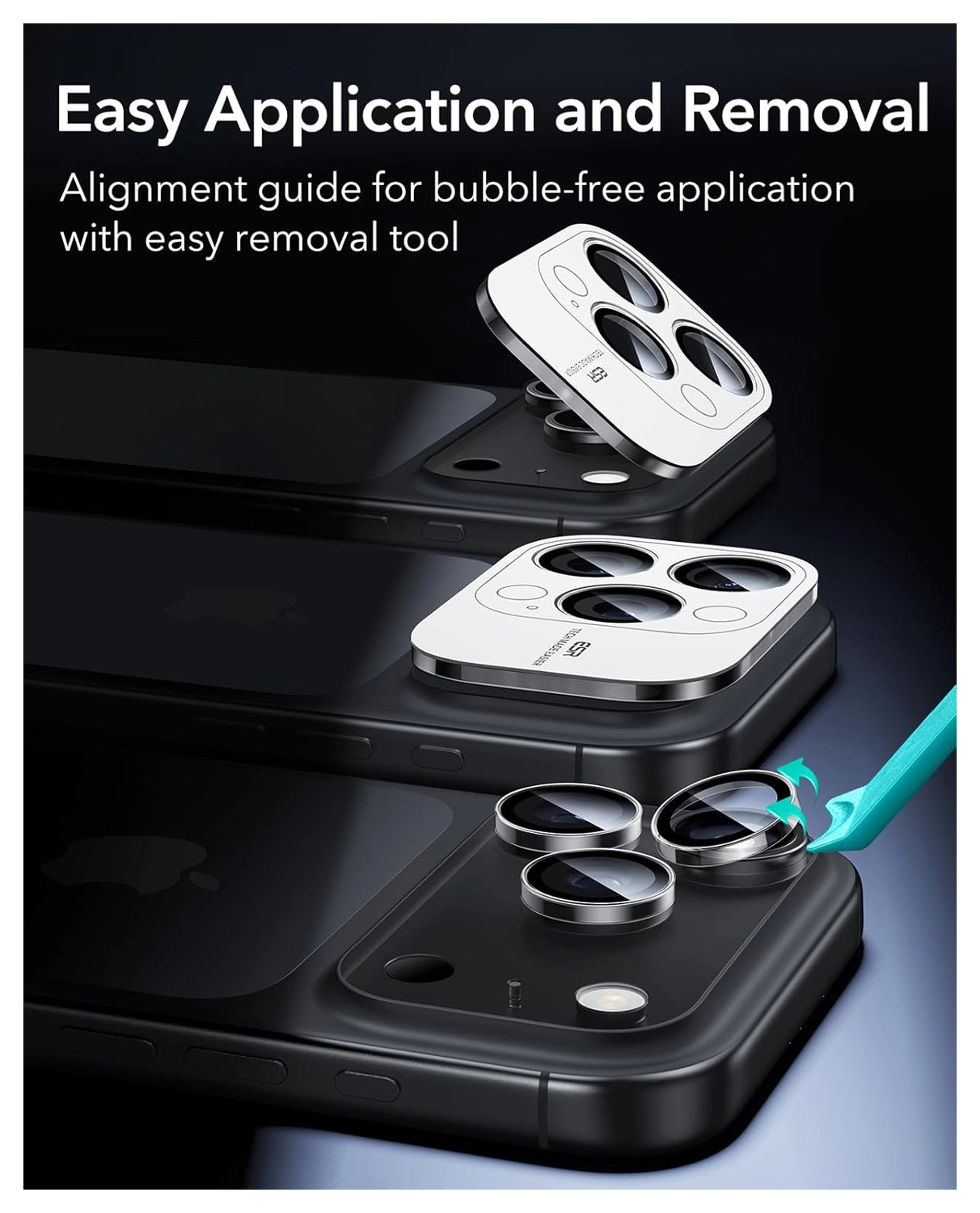 ESR Armorite iPhone 17 Pro (Max)/16 Pro (Max) Camera Lens Protector Transparant afbeelding 5