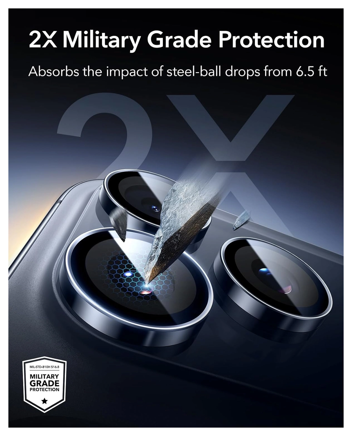 ESR Armorite iPhone 17 Pro (Max)/16 Pro (Max) Camera Lens Protector Blauw afbeelding 4