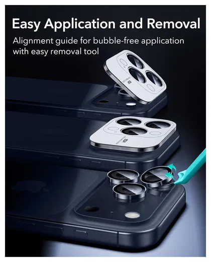 ESR Armorite iPhone 17 Pro (Max)/16 Pro (Max) Camera Lens Protector Blauw afbeelding 5