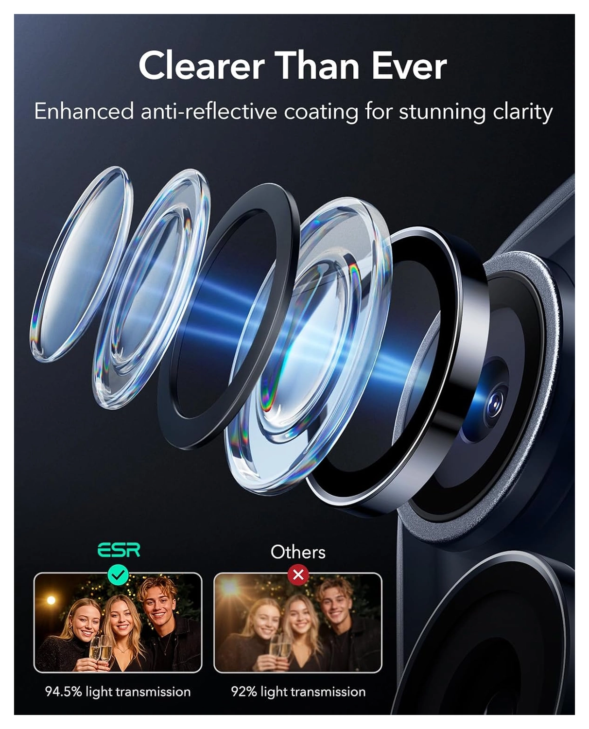 ESR Armorite iPhone 17 Pro (Max)/16 Pro (Max) Camera Lens Protector Blauw afbeelding 7