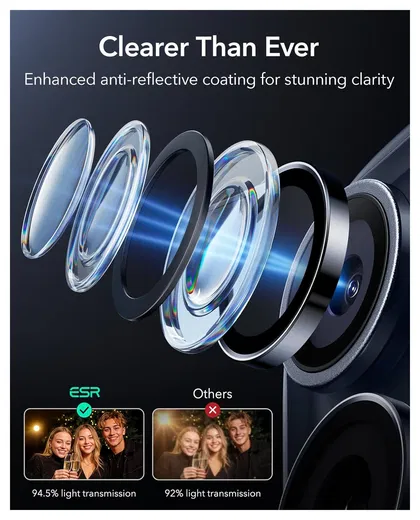 ESR Armorite iPhone 17 Pro (Max)/16 Pro (Max) Camera Lens Protector Blauw afbeelding 7