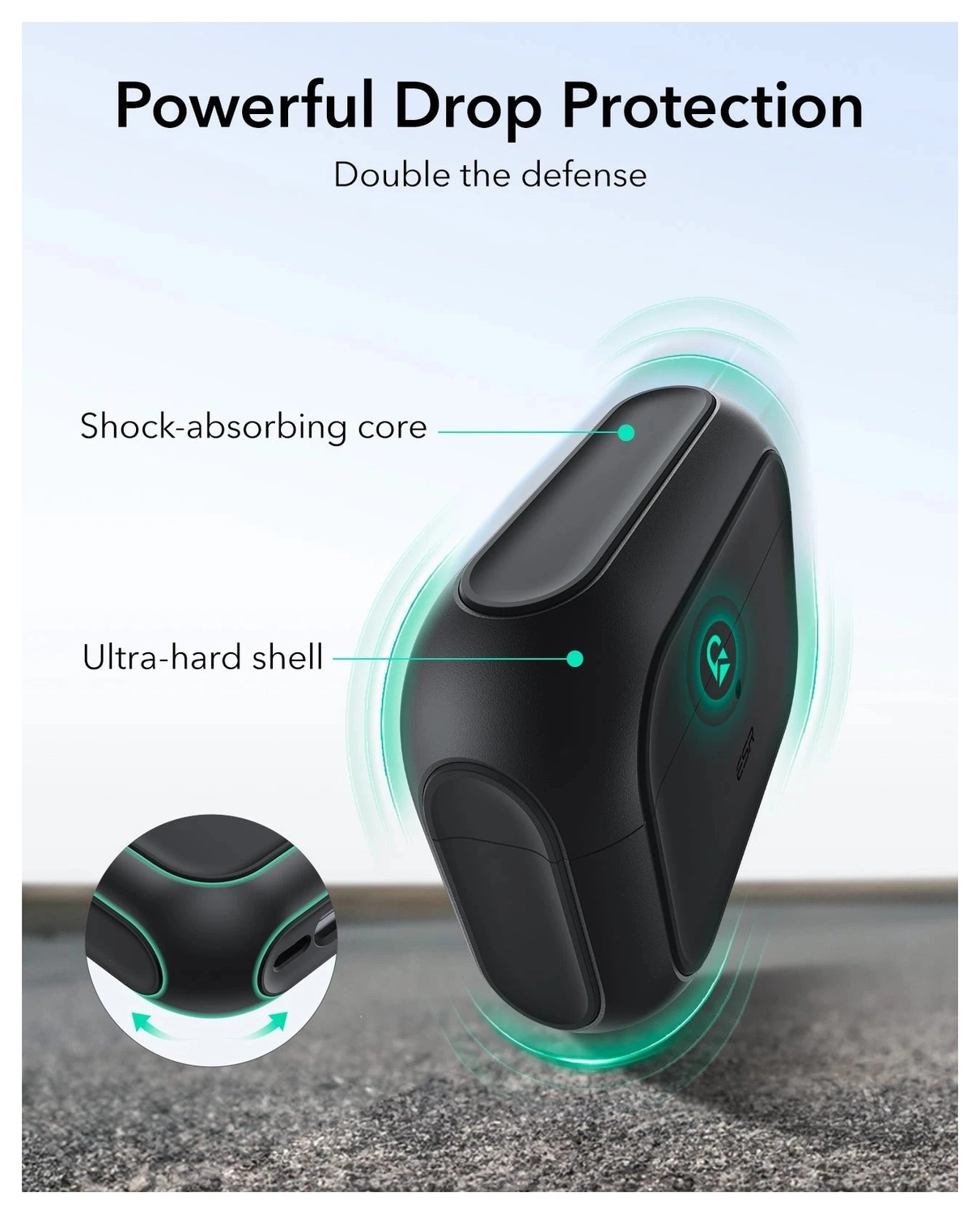 ESR Orbit Hybrid HaloLock Apple AirPods Pro 3 (2025) Hoesje MagSafe Zwart afbeelding 6