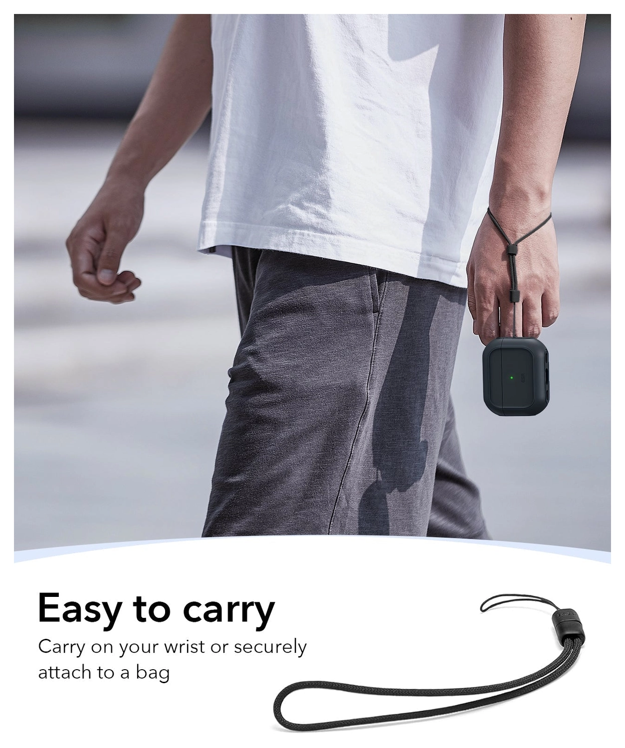 ESR Orbit Hybrid HaloLock Apple AirPods Pro 3 (2025) Hoesje MagSafe Zwart afbeelding 7