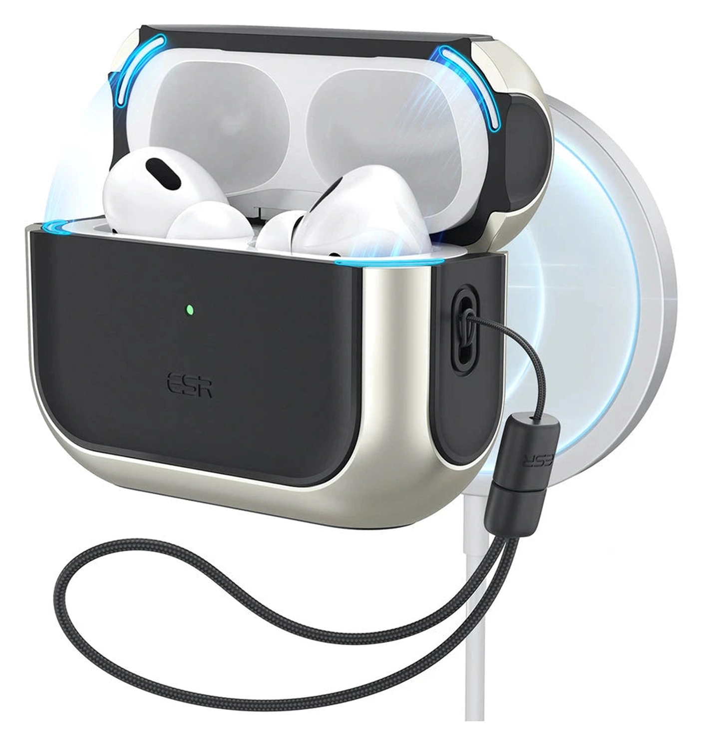 ESR Orbit Hybrid HaloLock Apple AirPods Pro 3 Hoesje MagSafe Case Titanium afbeelding 1