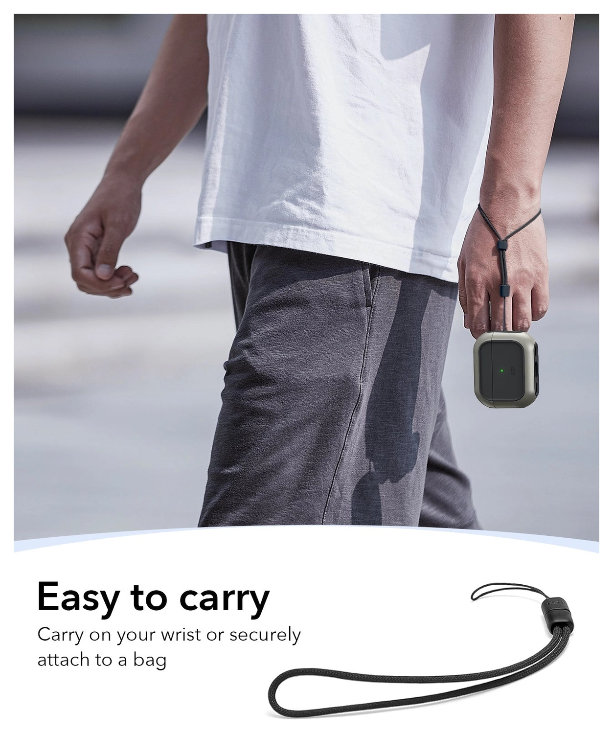 ESR Orbit Hybrid HaloLock Apple AirPods Pro 3 Hoesje MagSafe Case Titanium afbeelding 6